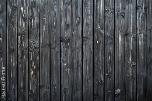 Textured Black Wooden Plank Wall Background