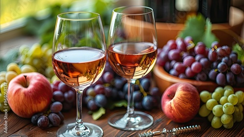 wine on glass in bar table with grape background for celebration drink luxury elegant business or wedding