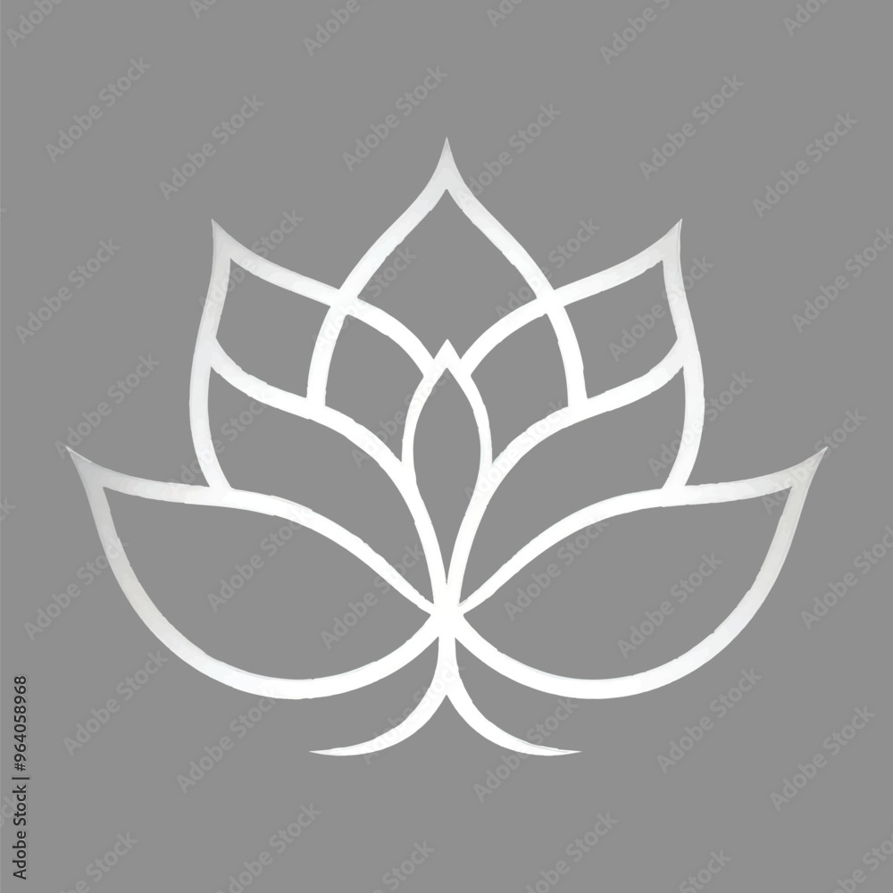 Elegant lotus flower line art