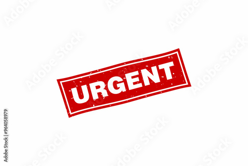 Urgent stamp, Urgent red square stamp.