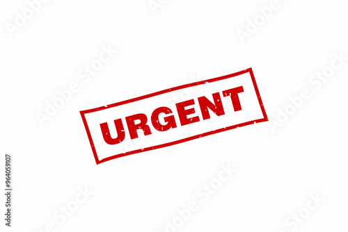 Urgent stamp, Urgent red square stamp.