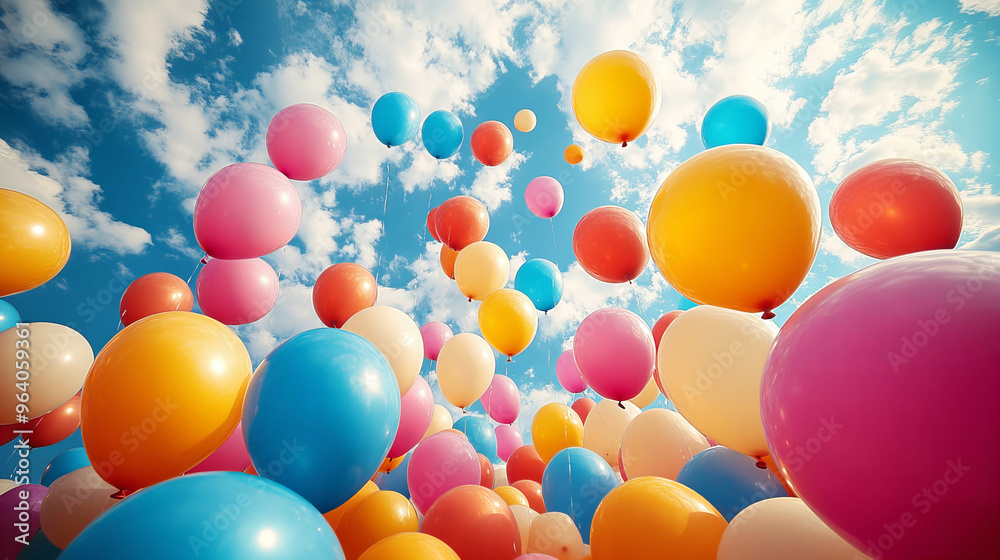 custom made wallpaper toronto digitalColorful balloons in the sky during a summer festival, Summer Celebration