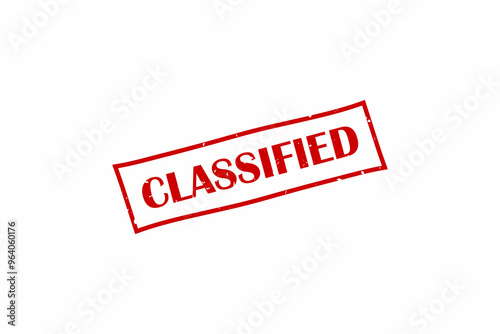 Classified stamp, Classified red square stamp.