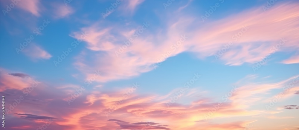 Obraz premium Serene Sunset Sky with Pink Clouds