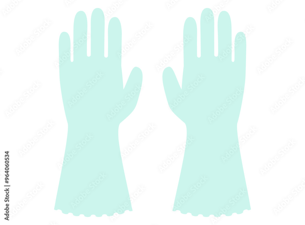 Fototapeta premium ゴム手袋のイラスト