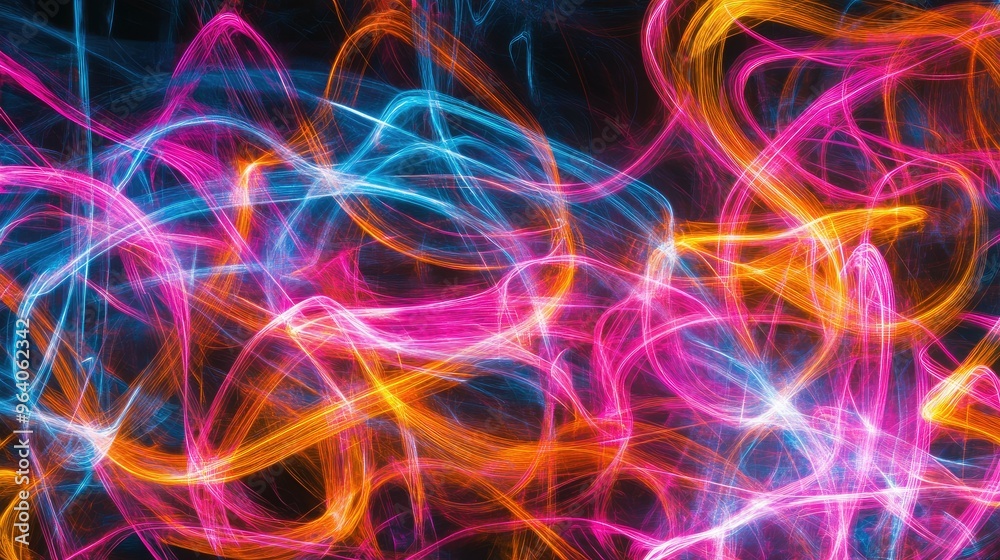 Neon abstract patterns pulsating with energy Neon abstract patterns pulsating with energy
