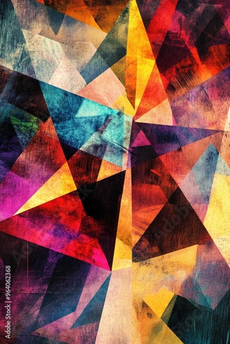 Vibrant abstract background art featuring geometric shapes and multicolored fractal textures perfect for projects focused on creativity and imaginative design photo