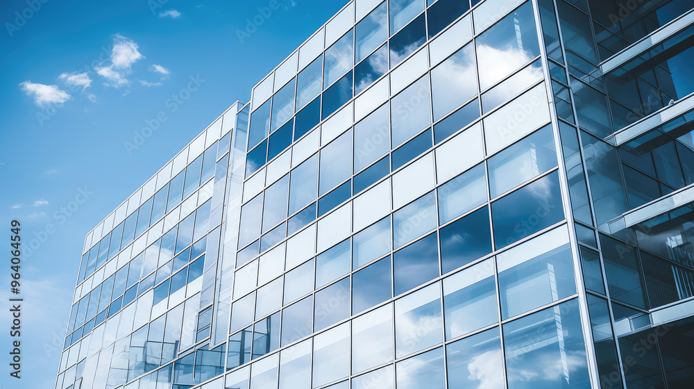 Modern Corporate Office Building with Reflective Glass