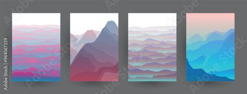 Modern abstract covers set, Modern colorful wave liquid flow poster. Cool gradient shapes composition, vector covers design.	