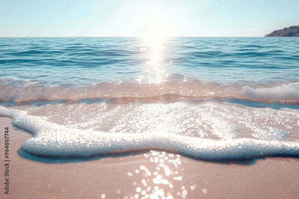 Close-up of foamy wave on beach. Perfect for website backgrounds or travel brochures. Close-up of foamy wave on beach. Perfect for website backgrounds or travel brochures.