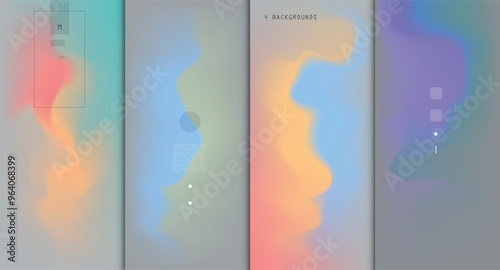 Modern abstract covers set, Modern colorful wave liquid flow poster. Cool gradient shapes composition, vector covers design.	