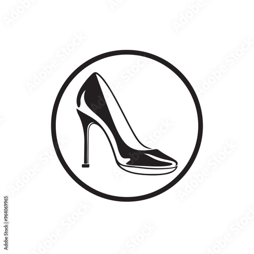 High Heel Logo Vector Images isolated on white background