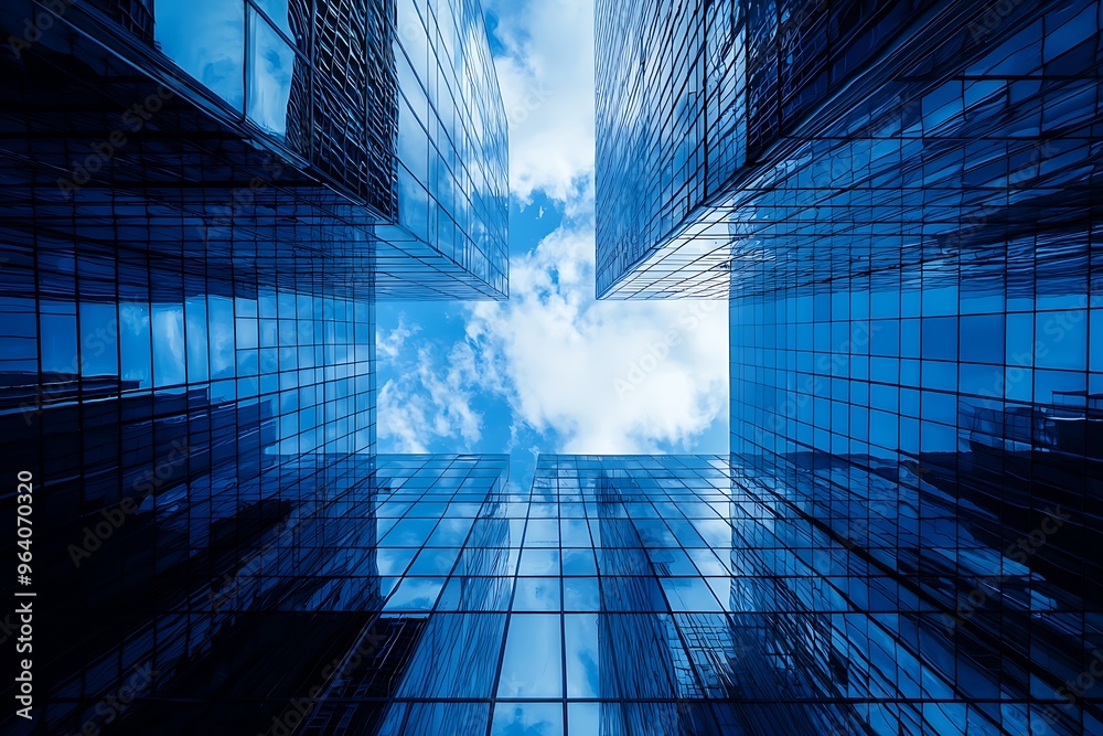 Cityscape Perspective: Glass Towers Reaching for the Sky Cityscape Perspective: Glass Towers Reaching for the Sky
