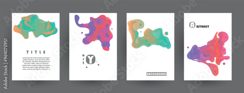 Modern abstract covers set, Modern colorful wave liquid flow poster. Cool gradient shapes composition, vector covers design.	