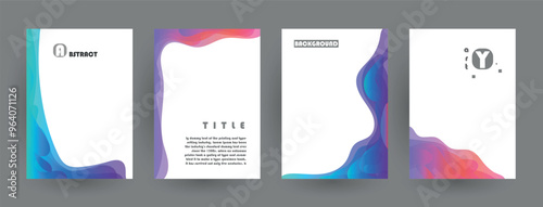 Modern abstract covers set, Modern colorful wave liquid flow poster. Cool gradient shapes composition, vector covers design.	