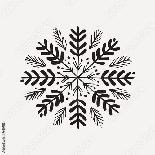 Intricate black snowflake design