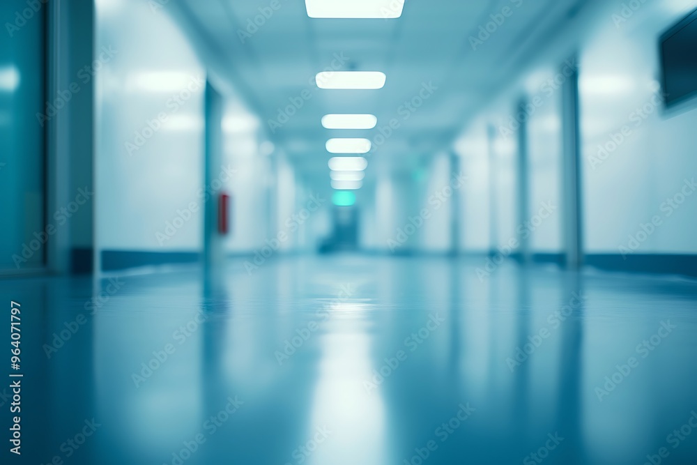 Blurred Perspective of a Hospital Corridor Blurred Perspective of a Hospital Corridor