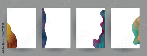 Modern abstract covers set, Modern colorful wave liquid flow poster. Cool gradient shapes composition, vector covers design.	