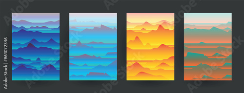Modern abstract covers set, Modern colorful wave liquid flow poster. Cool gradient shapes composition, vector covers design.	