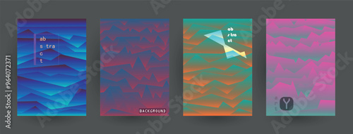 Modern abstract covers set, Modern colorful wave liquid flow poster. Cool gradient shapes composition, vector covers design.	
