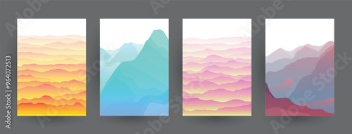 Modern abstract covers set, Modern colorful wave liquid flow poster. Cool gradient shapes composition, vector covers design.	