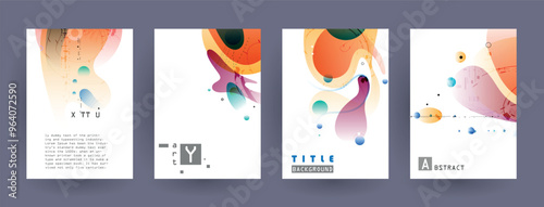 Modern abstract covers set, Modern colorful wave liquid flow poster. Cool gradient shapes composition, vector covers design.	