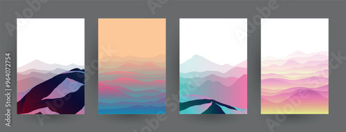 Modern abstract covers set, Modern colorful wave liquid flow poster. Cool gradient shapes composition, vector covers design.	