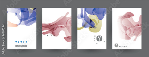 Modern abstract covers set, Modern colorful wave liquid flow poster. Cool gradient shapes composition, vector covers design.	