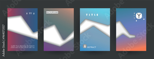 Modern abstract covers set, Modern colorful wave liquid flow poster. Cool gradient shapes composition, vector covers design.	