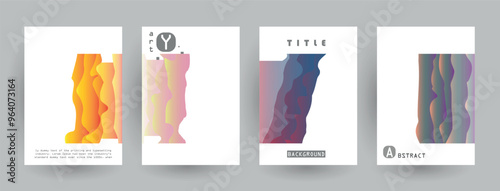 Modern abstract covers set, Modern colorful wave liquid flow poster. Cool gradient shapes composition, vector covers design.	