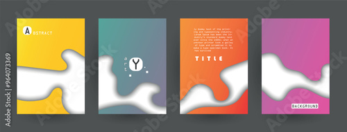 Modern abstract covers set, Modern colorful wave liquid flow poster. Cool gradient shapes composition, vector covers design.	