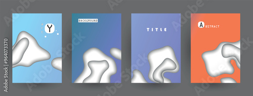 Modern abstract covers set, Modern colorful wave liquid flow poster. Cool gradient shapes composition, vector covers design.	