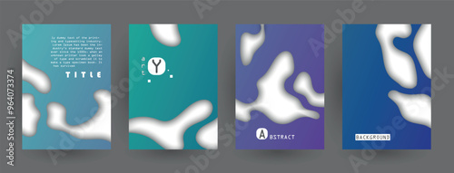 Modern abstract covers set, Modern colorful wave liquid flow poster. Cool gradient shapes composition, vector covers design.	