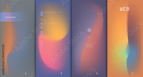 Modern abstract covers set, Modern colorful wave liquid flow poster. Cool gradient shapes composition, vector covers design.	