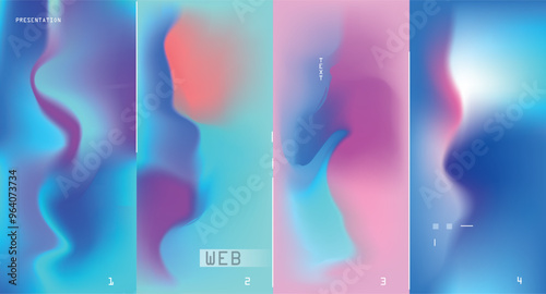 Modern abstract covers set, Modern colorful wave liquid flow poster. Cool gradient shapes composition, vector covers design.	
