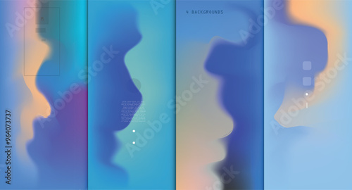 Modern abstract covers set, Modern colorful wave liquid flow poster. Cool gradient shapes composition, vector covers design.	