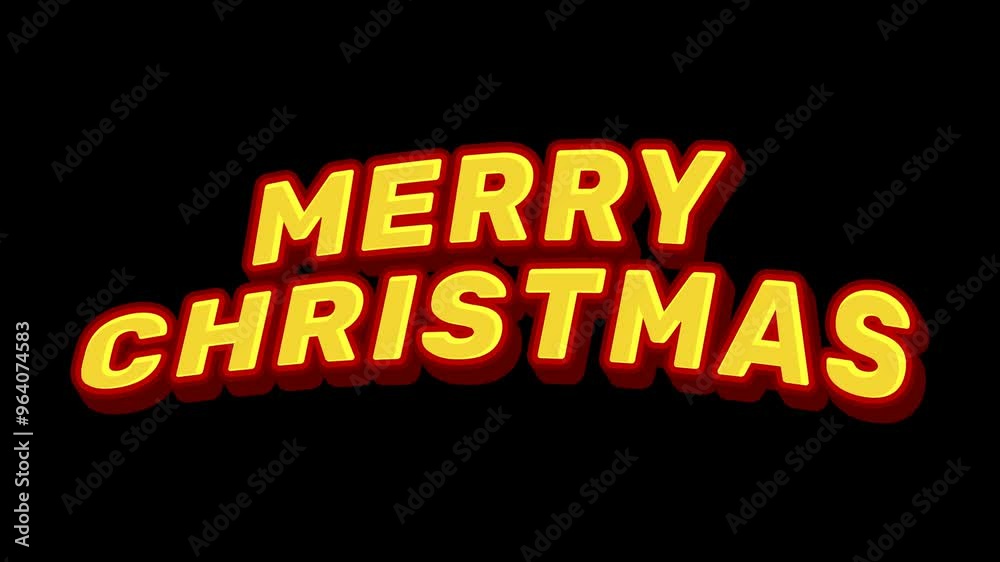 3d Merry Christmas text pop up animation on transparent background 3d Merry Christmas text pop up animation on transparent background