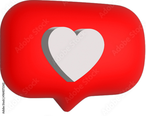 3D Heart Social Media Icon