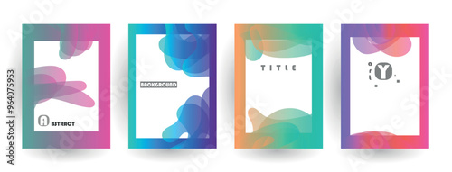 Modern abstract covers set, Modern colorful wave liquid flow poster. Cool gradient shapes composition, vector covers design.	