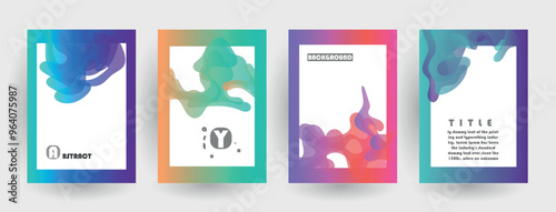 Modern abstract covers set, Modern colorful wave liquid flow poster. Cool gradient shapes composition, vector covers design.	