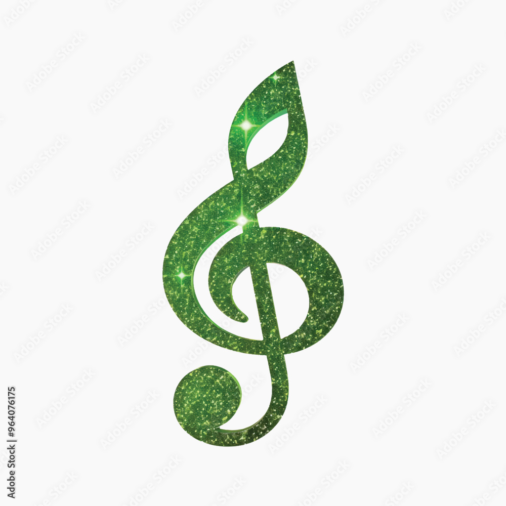 Sparkling green treble clef symbol Sparkling green treble clef symbol