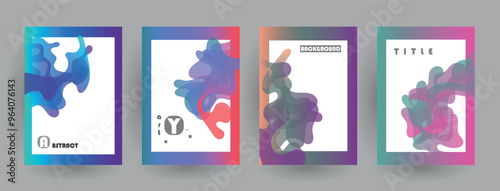 Modern abstract covers set, Modern colorful wave liquid flow poster. Cool gradient shapes composition, vector covers design.	