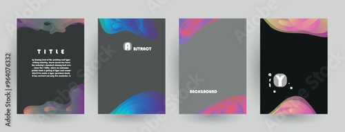 Modern abstract covers set, Modern colorful wave liquid flow poster. Cool gradient shapes composition, vector covers design.	