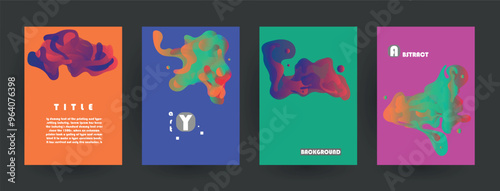 Modern abstract covers set, Modern colorful wave liquid flow poster. Cool gradient shapes composition, vector covers design.	