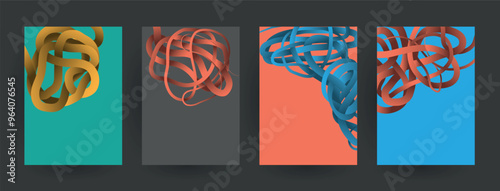 Modern abstract covers set, Modern colorful wave liquid flow poster. Cool gradient shapes composition, vector covers design.	
