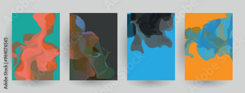 Modern abstract covers set, Modern colorful wave liquid flow poster. Cool gradient shapes composition, vector covers design.	
