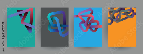 Modern abstract covers set, Modern colorful wave liquid flow poster. Cool gradient shapes composition, vector covers design.	