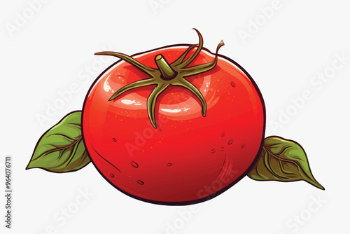 Fresh ripe tomato illustration