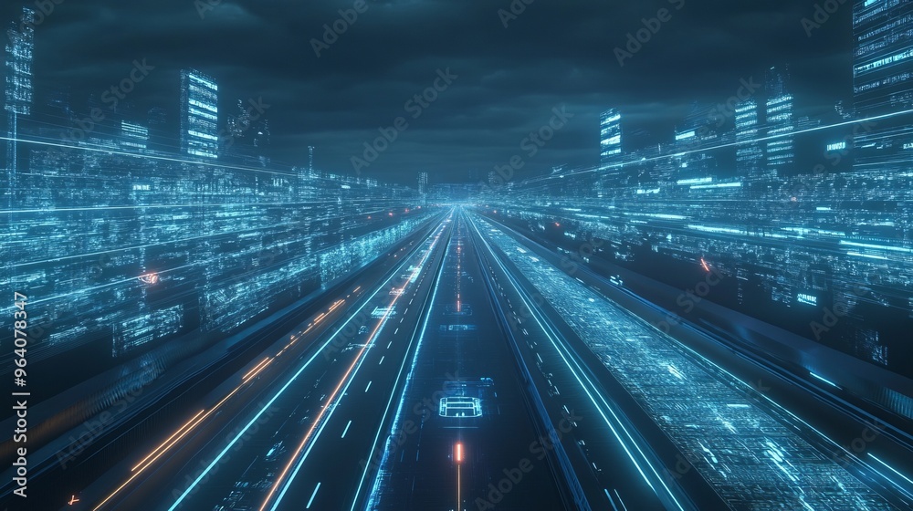 futuristic shipping road hologram futuristic shipping road hologram