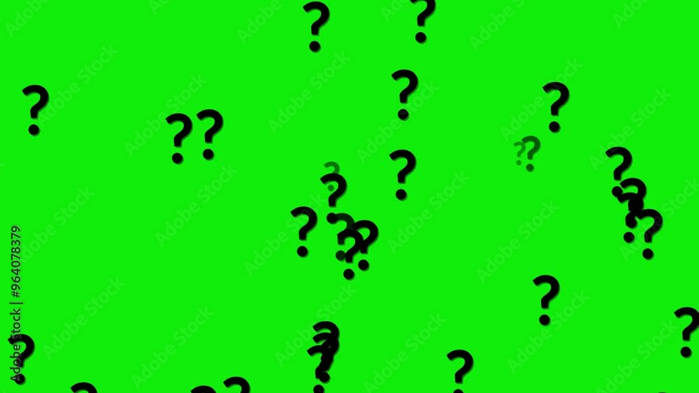 Question mark symbol animation on green screen Question mark symbol animation on green screen